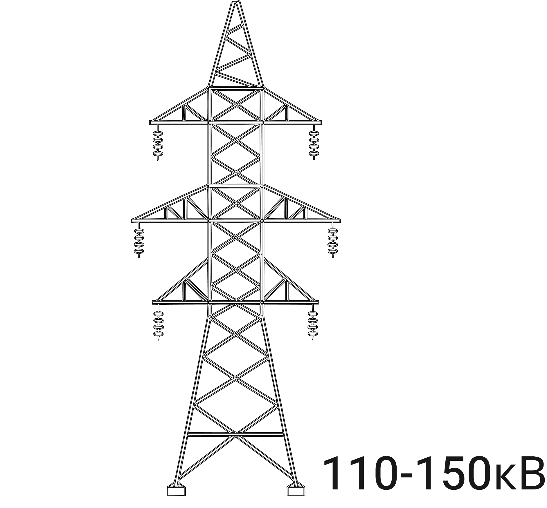 Металлические решетчатые опоры ЛЭП 110-150 кВ