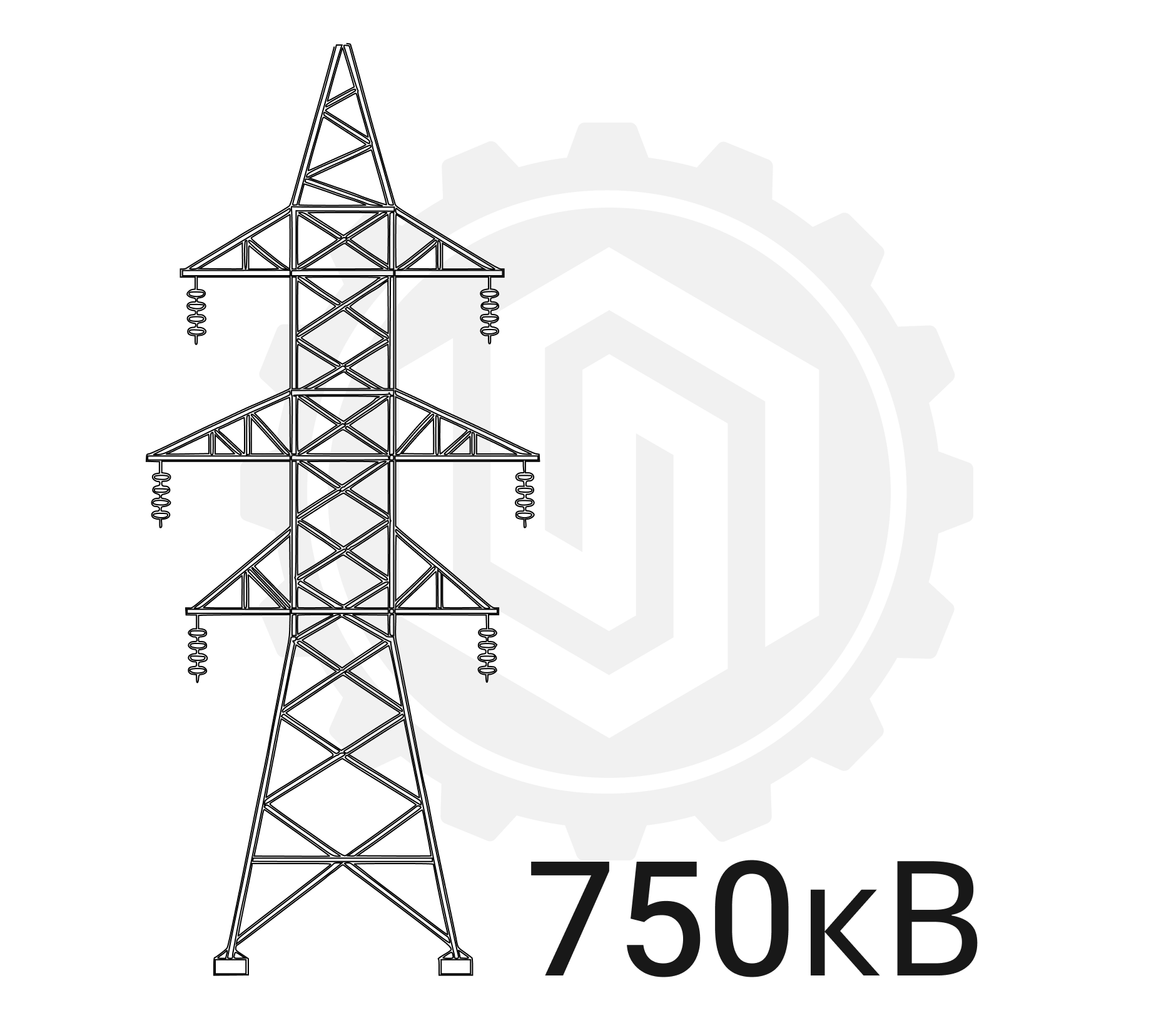 Металлические решетчатые опоры ЛЭП 750 кВ серия 3.407.2-134 