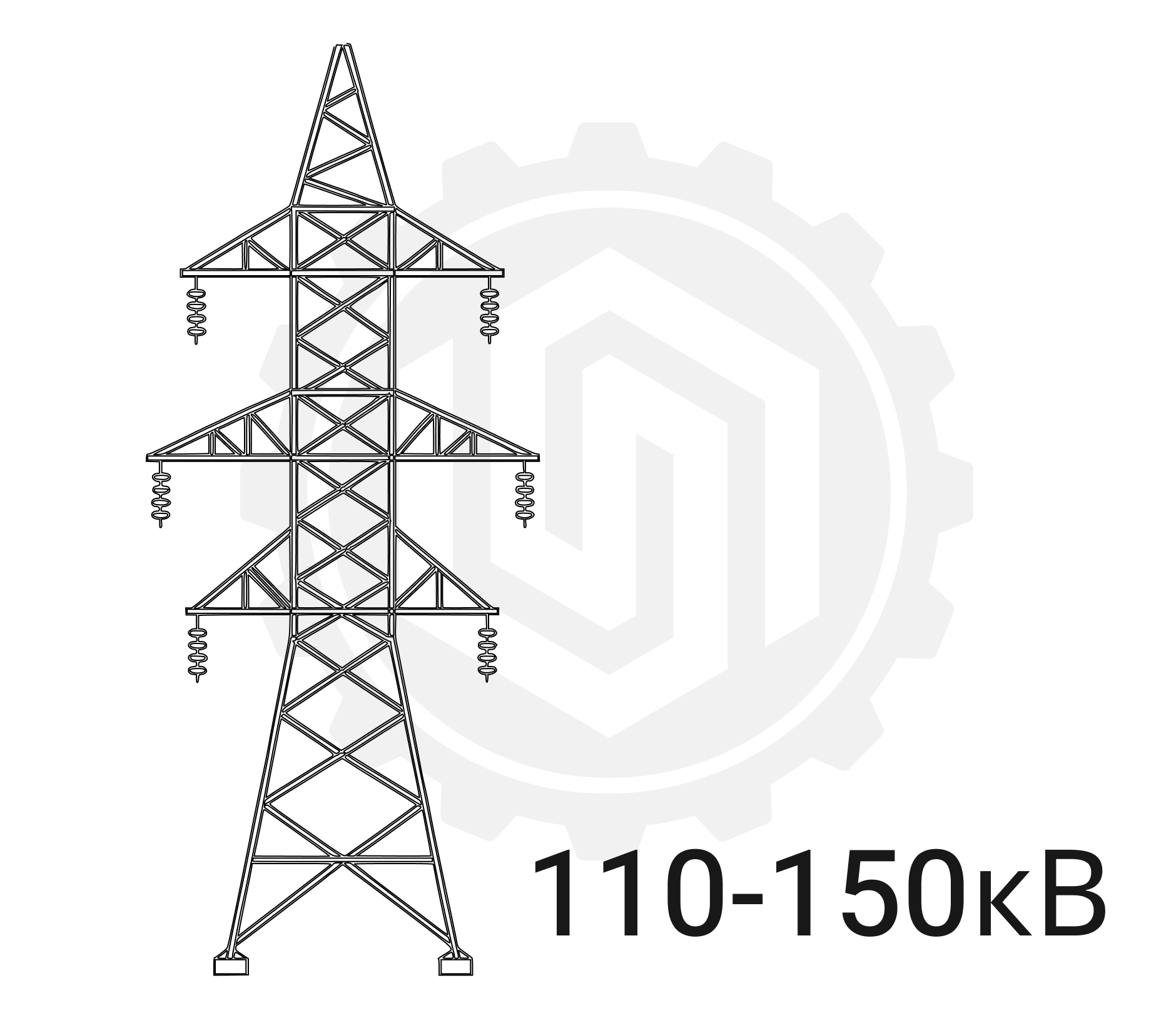 Металлические решетчатые опоры ЛЭП 110-150 кВ серия 3.407.2-166